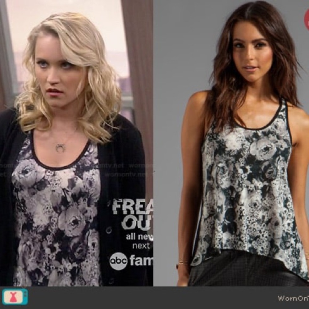 Whetherly Vintage Floral black and white Tank Top - Picture 2 of 10